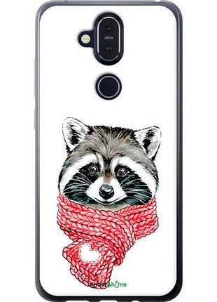 Чехол на nokia 8.1 енот в шарфе "4688u-1620-10746"