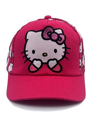 Яркая бейсболка sport line малинового цвета с hello kitty