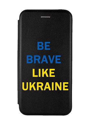 Чехол-книжка черный с рисунком на samsung galaxy a36 5g смелость (принт 5)