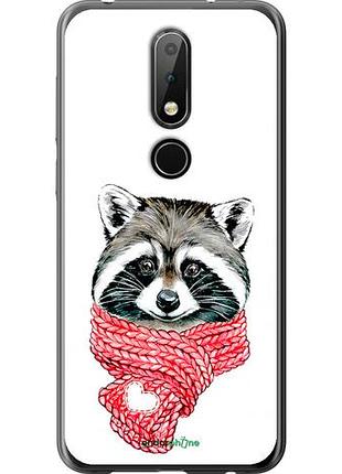 Чехол на nokia 6.1 plus енот в шарфе "4688u-1539-10746"