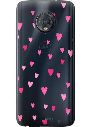 Чехол на motorola moto g6 plus сердечки 2 "4763u-976-10746"