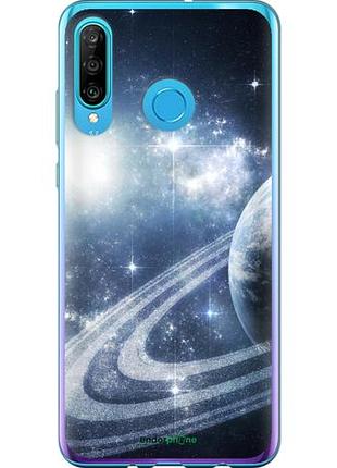 Чехол на huawei p30 lite кольца сатурна "173u-1651-10746"