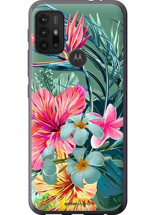 Чохол на motorola moto g20 тропічні квіти v1 "4667u-2461-10746"