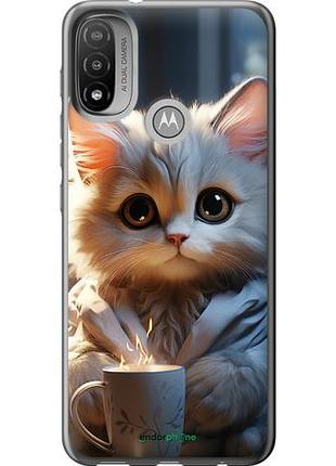 Чехол на motorola e20 white cat "5646u-2509-10746"