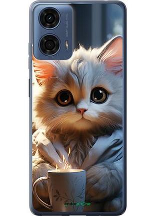 Чехол на motorola moto g24 power white cat "5646u-3665-10746"