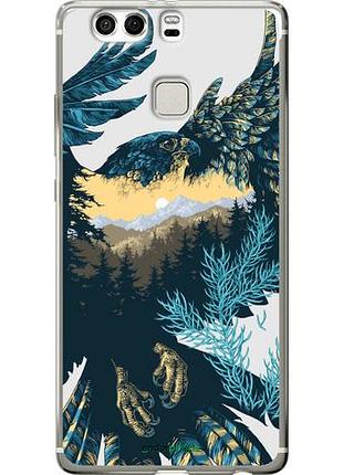 Чехол на huawei p9 plus арт-орел на фоне природы "3983u-300-10746"