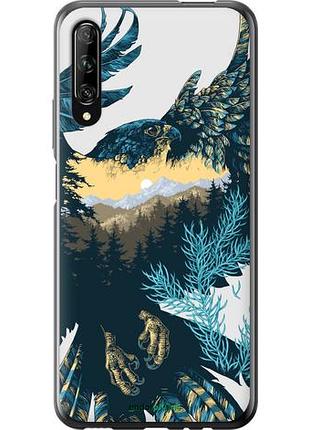 Чехол на huawei p smart pro арт-орел на фоне природы "3983u-1906-10746"