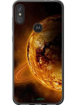 Чехол на motorola one power жёлтый сатурн "170u-1588-10746"