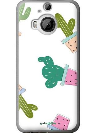 Чехол на htc one m9 plus кактусы в горшочках "3968u-134-10746"