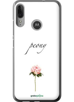 Чехол на motorola moto e6 plus пион "4366u-1780-10746"