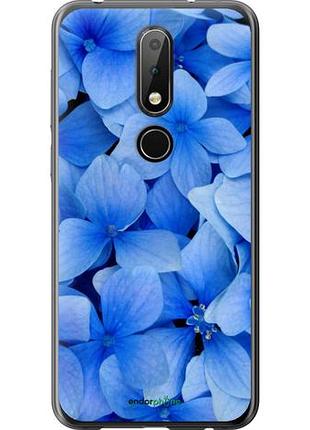 Чехол на nokia 6.1 plus синие цветы "526u-1539-10746"