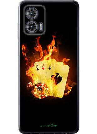 Чехол на motorola g73 горящие карты "839u-3196-10746"