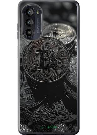 Чехол на motorola moto g52 black bitcoin "6090u-2691-10746"