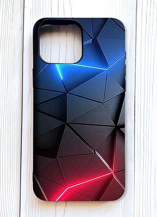 Матовий чорний чохол на iphone 16 pro max рельєфний фон (принт 36)