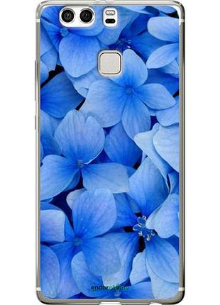 Чехол на huawei p9 plus синие цветы "526u-300-10746"