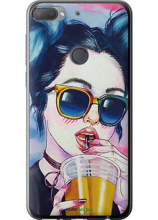 Чохол на htc desire 12 plus арт-дівчина в окулярах "3994u-1485-10746"