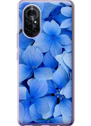 Чехол на huawei nova 8 синие цветы "526u-2245-10746"
