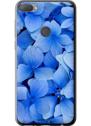Чохол на htc desire 12 plus сині квіти "526u-1485-10746"