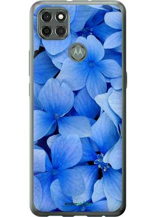 Чехол на motorola g9 power синие цветы "526u-2229-10746"