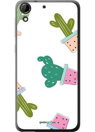 Чехол на htc desire 728g кактусы в горшочках "3968u-145-10746"
