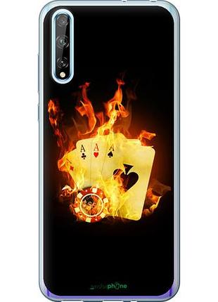 Чехол на huawei p smart s горящие карты "839u-1813-10746"