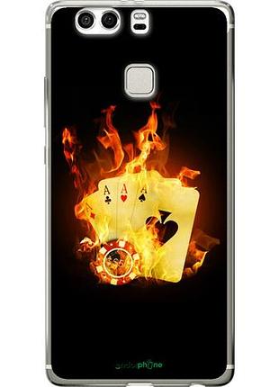 Чехол на huawei p9 plus горящие карты "839u-300-10746"