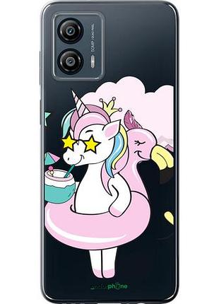 Чехол на motorola moto g53 crown unicorn "4660u-3047-10746"