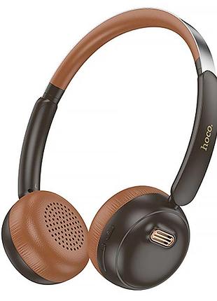 Наушники bluetooth беспроводные hoco w62 verso retro накладные с микрофоном brown
