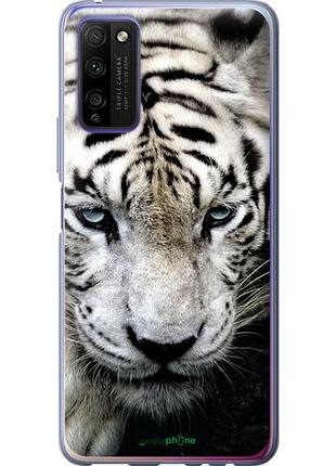 Чехол на huawei honor 30 lite грустный белый тигр "106u-2074-10746"