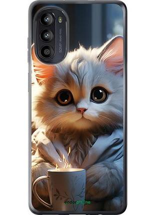 Чехол на motorola moto g52 white cat "5646u-2691-10746"