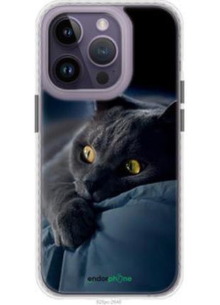 Чехол на iphone 14 pro дымчатый кот "825pm-2646-2448"