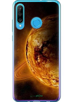 Чехол на huawei p30 lite жёлтый сатурн "170u-1651-10746"