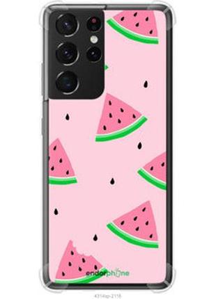 Чехол на samsung galaxy s21 ultra (5g) розовый арбуз "4314sp-2116-2448"