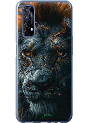 Чехол на realme 7 пламенный лев "6153t-2081-2448"