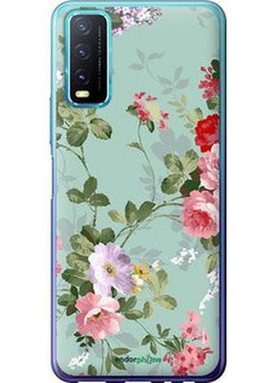 Чехол на vivo y20 цветочные обои 2 "862t-2078-2448"