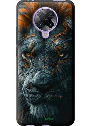 Чехол на xiaomi redmi k30 pro пламенный лев "6153b-1899-2448"