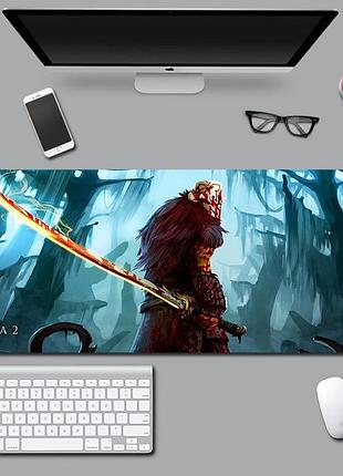 Большой коврик для мышки и клавиатуры dota 2 blyde half-wolf 900*400*3 мм