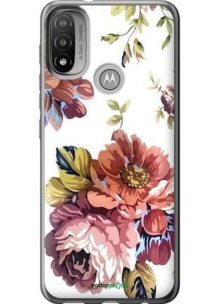 Чехол на motorola e20 vintage flowers "4333u-2509-10746"
