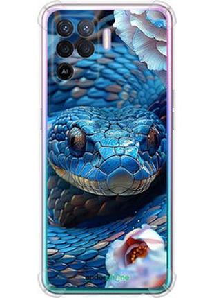 Чехол на oppo reno5 lite blue snake "6079sp-2312-2448"