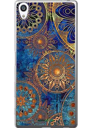 Чехол на sony xperia z5 premium e6883 золотой узор "678t-345-2448"