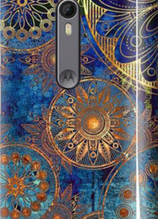 Чехол на motorola moto x style золотой узор "678c-455-2448"