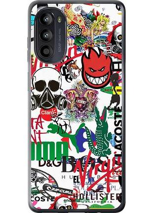 Чехол на motorola moto g52 many different logos "4022u-2691-10746"