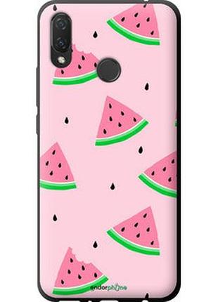Чехол на huawei p smart plus розовый арбуз "4314b-1555-2448"