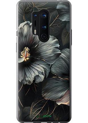 Чехол на oneplus 8 pro черные цветы "6031t-1896-2448"
