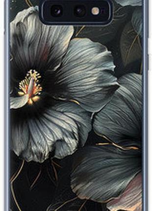 Чехол на samsung galaxy s10e черные цветы "6031sp-1646-2448"