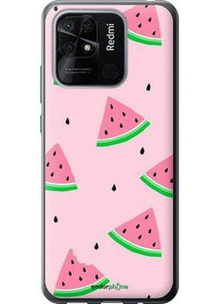 Чехол на xiaomi redmi 10c розовый арбуз "4314u-2591-2448"
