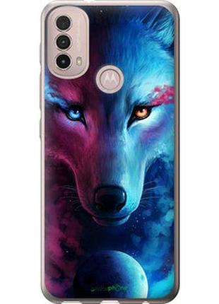 Чехол на motorola e40 арт-волк "3999u-2660-2448"
