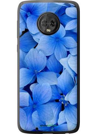 Чехол на motorola moto g6 синие цветы "526u-982-10746"
