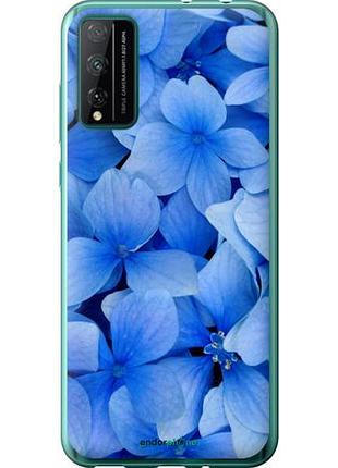 Чехол на huawei honor play 4t pro синие цветы "526u-1914-10746"