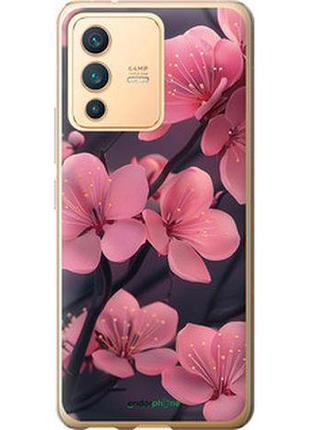 Чехол на vivo v23 пурпурная сакура "6075u-2642-2448"